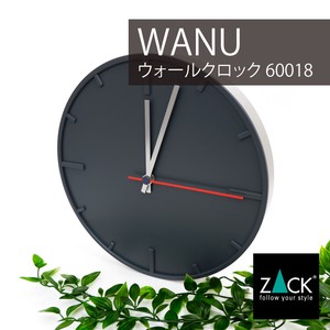 ウォールクロック｜60016 WANU (壁掛け時計 クロック グレー)