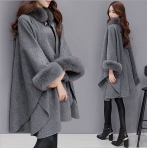 女性の毛皮の襟の中くらいの長さの気質のコート YMA1149「2022新作」