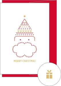 BONHEUR CHRISTMAS CARD Santa Face