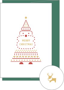 BONHEUR CHRISTMAS CARD Santa Stand