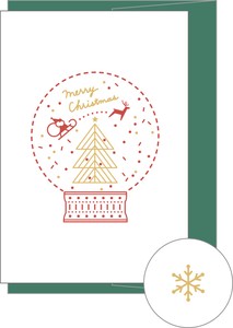 BONHEUR CHRISTMAS CARD Snow Globe