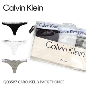 カルバン・クライン【Calvin klein】CAROUSEL 3 PACK THONGS レディース 下着 パンツ Tバック 3枚セット