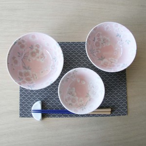 美浓烧 饭碗 粉色 日本制造