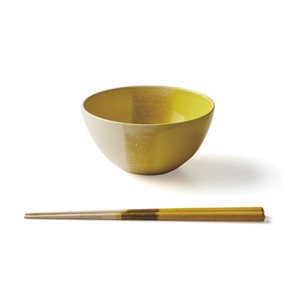 Kyo/Kiyomizu ware Large Bowl Yellow Made in Japan