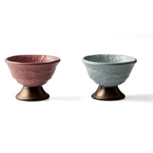 Made in Japan Mino Ware Bronze pink blue Cup Mini Dish Gift Sets