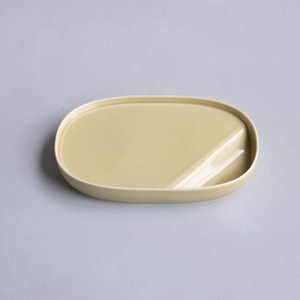suzuri-Plate(Oval)MustardYellow/Made in Japan
