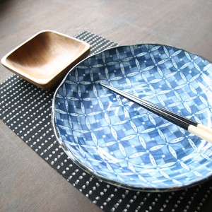 Romantic Edo Checkered Plate Made in Japan Mino Ware ancient kilns