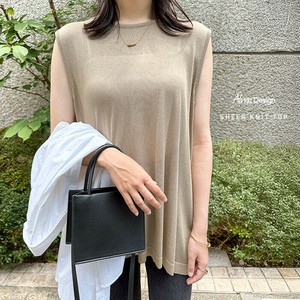 リネンタッチ ノースリーブ ニット トップス