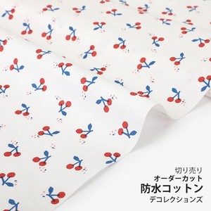 Fabric Waterproof Cotton Cherry Design Fabric 1m Unit Cut Sales