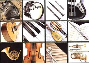 Postcard Sticker Foil Stamping Musical Instrument