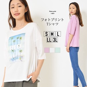 T-shirt Crew Neck Pudding T-Shirt Tops L Ladies' M Simple