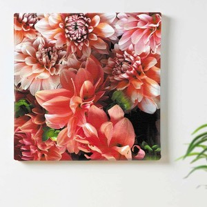 【アートデリ】花のファブリックボード インテリア雑貨 ピンク  poht-2205-02 30cm×30cm Mサイズ