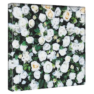 【アートデリ】花のファブリックボード インテリア雑貨 ホワイト  poht-2205-10 30cm×30cm Mサイズ