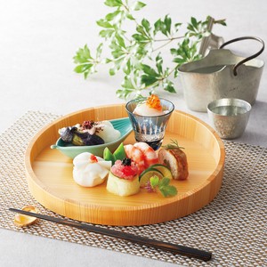 椹・山並料理皿 8寸 ＜日本製＞