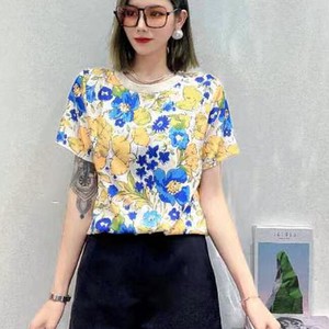 T-shirt Flowers Cut-and-sew