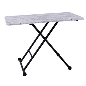 リフティングテーブル 昇降テーブル　石目ホワイト　100x55x11-70cm　完成品