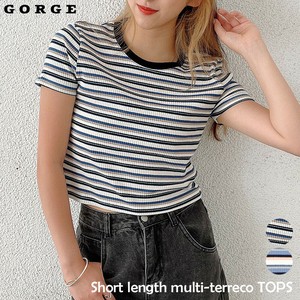 短丈マルチテレコTOPS ショート丈トップス