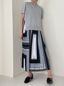 Knitted Layard Scarf Pleats Skirt One-piece Dress
