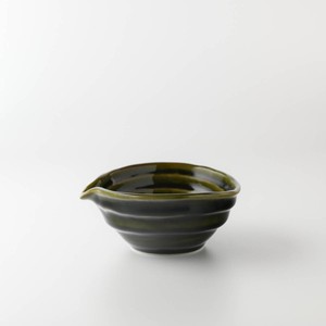 asumi(彩澄) 渦紋片口小鉢 オリーブ[日本製/美濃焼/和食器/リサイクル食器]