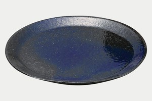 Shigaraki ware Main Plate Natural Denim L size Made in Japan