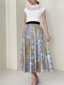 Marble Print Pleats Skirt