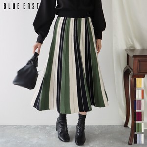 Stripe Multi Color Scheme Knitted Skirt