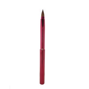 NLシリーズ　NL-13　広島県熊野の化粧筆　オートリップブラシ（丸平型） 赤　毛質：イタチ 日本製