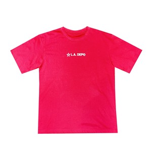 L.A.DEPO オリジナル プリント Tシャツ　半袖　レッド　M／Lサイズ　ユニセックス　アメ雑