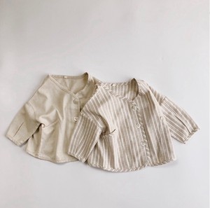 Stripe Linen Cardigan Baby Newborn Kids 2