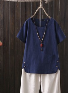 Button Shirt/Blouse Casual Simple