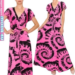 Casual Dress Pink V-Neck One-piece Dress