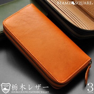 Tochigi Leather Leather Round Fastener Long Wallet 3 100 3 Colors SQUARE Genuine Leather