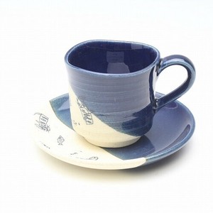 特価品2007　ラブキャット　コーヒー碗皿（紺）
