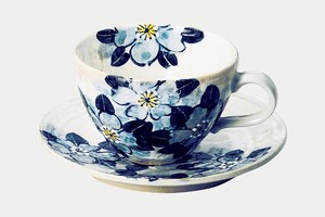 2022 Ceramics Fine Flower Cup-Saucer Made in Japan Seto ware