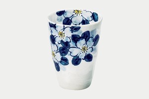 陶彩「リファイン」藍の花 焼酎カップ【日本製 　萩焼】