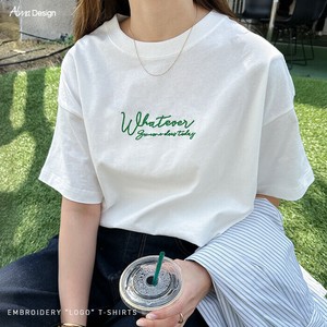 コットン天竺 ロゴ刺繍 半袖 Tシャツ