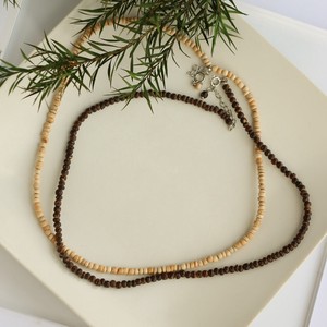 Wooden Chain Necklace Wooden Jewelry Casual Unisex Men's Made in Japan