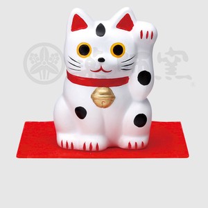 福おいで招福招き猫(小)(左手上げ・白)