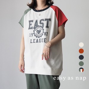 EASTカレッジプリント ラグランBIGベスト【easy as nap】【2022秋冬】