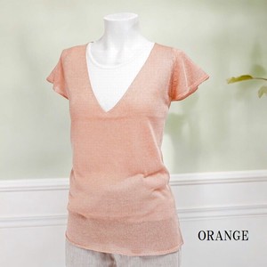 T-shirt Knitted V-Neck French Sleeve