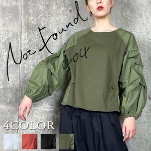 404 Mode Material Funwari Volume Sleeve Waist Tuck Pullover