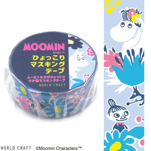 WORLD CRAFT Washi Tape Flower Blue Moomin Masking Tape Character Knickknacks