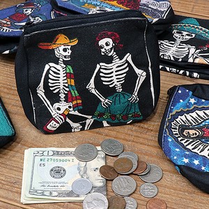 【ウエスタン ＆ ネイティブ】キャンバス コイン バッグ Day of the Dead EL-CB-OPDOD4X5