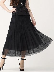 Checkered Lace Pleats Skirt 2