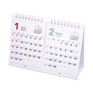 【数量限定】2023年版カレンダー　ベーシックA5卓上2か月　手帳・カレンダー　日本製