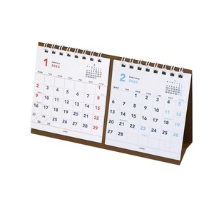 【数量限定】2023年版カレンダー　ベーシック　プチ卓上2か月　月曜始まり　手帳・カレンダー