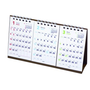 【数量限定】2023年版カレンダー　ベーシック　卓上3か月　手帳・カレンダー　日本製