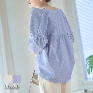 Button Shirt/Blouse Long Sleeves Check Tops L