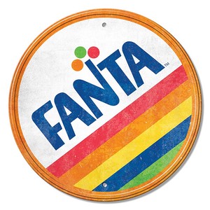 【完全受注予約販売】【コカ・コーラ グッズ】アルミニウム サイン Coke - Fanta Round CC-DE-MS2641