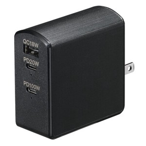 PD対応USBアダプター3ポート105W ブラック VFPD105BK